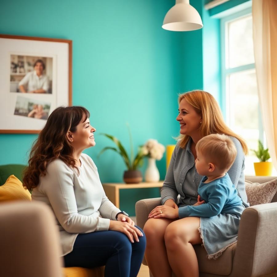 Counsellor supporting a family